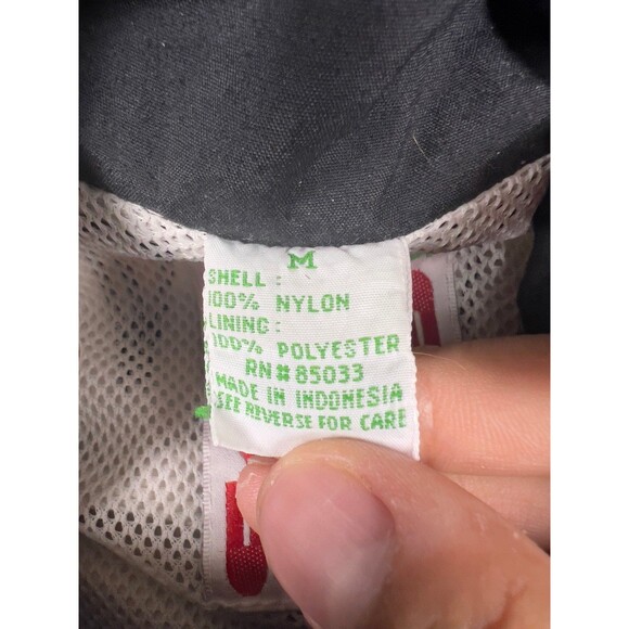 Vintage Diadora Jacket Black White Size M 90s Soccer Windbreaker - Picture 3 of 6